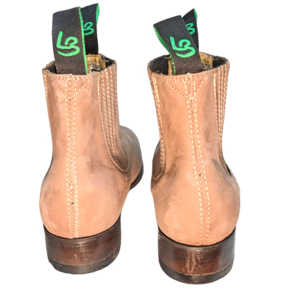 La Barca Nubuck Leather Ankle Boots Pull On Tan sz 27/10 - Picture 4 of 10